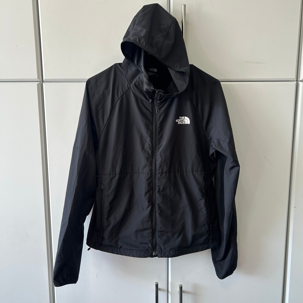 The North Face Womens WindWall Hooded Jacket Black Full Zip Small NF0A3SNX